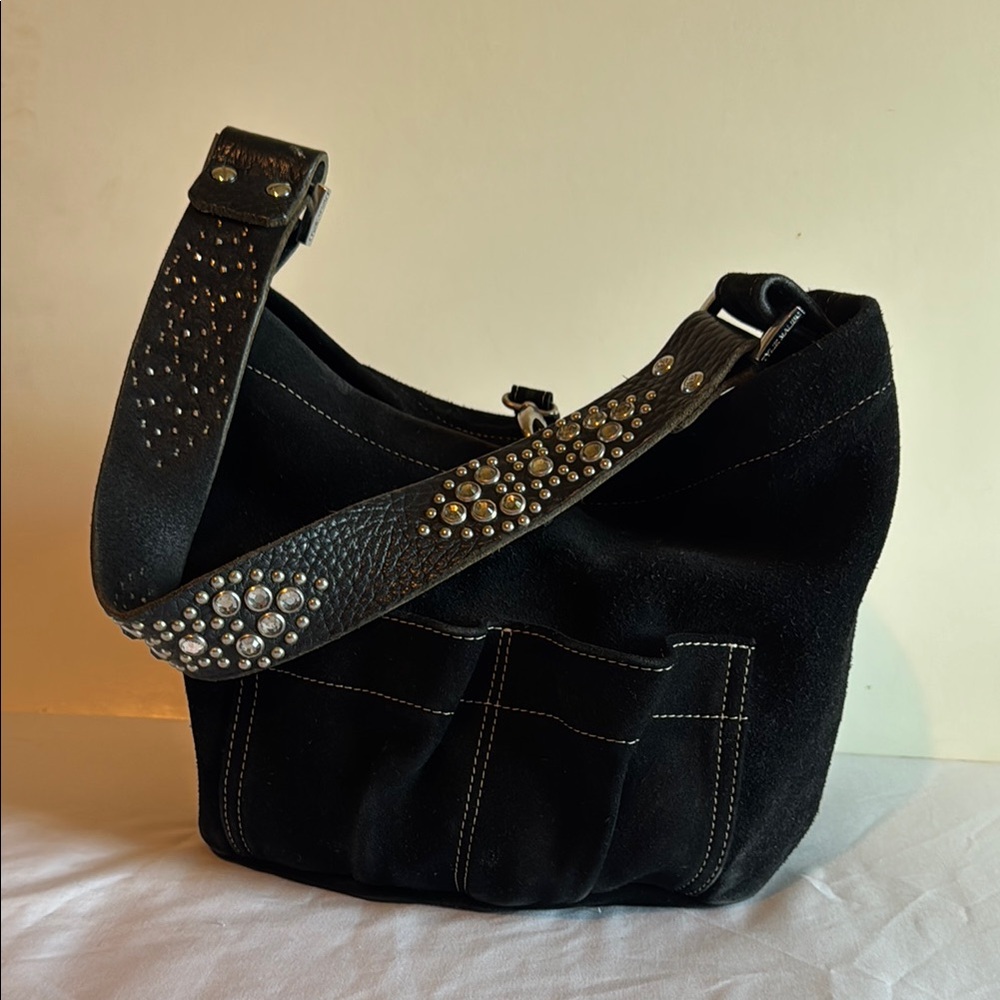 Black Studded Shoulder Bag